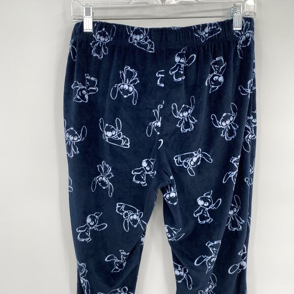 Disney Stitch Print Pajama Pants Jogger Navy Blue Size Medium - Picture 4 of 8